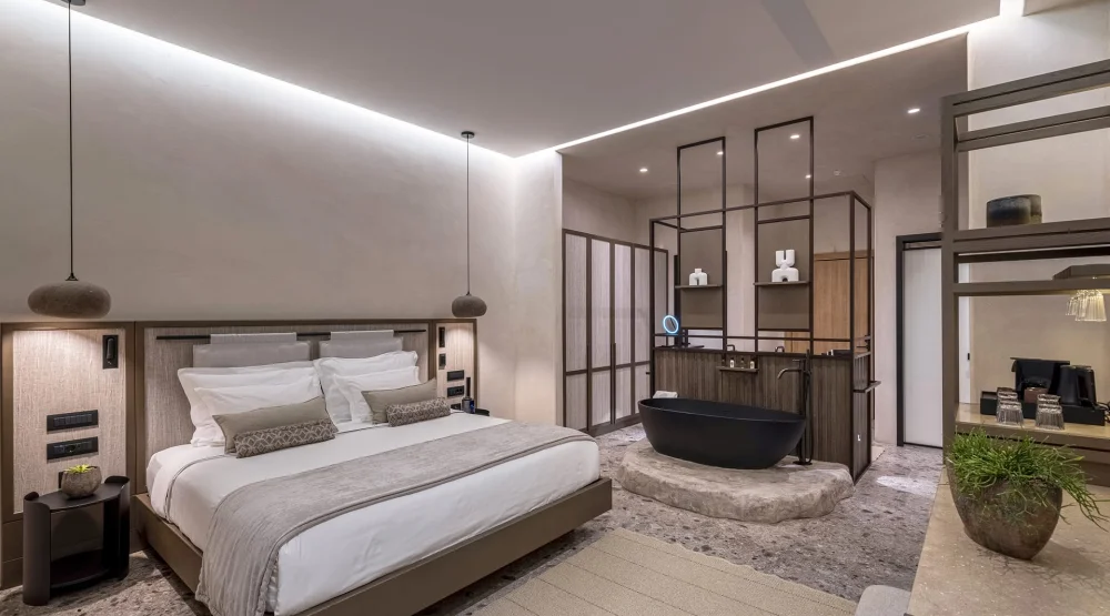 Epic Junior Suite with Jacuzzi and Garden View at Aeonic Suites & Spa