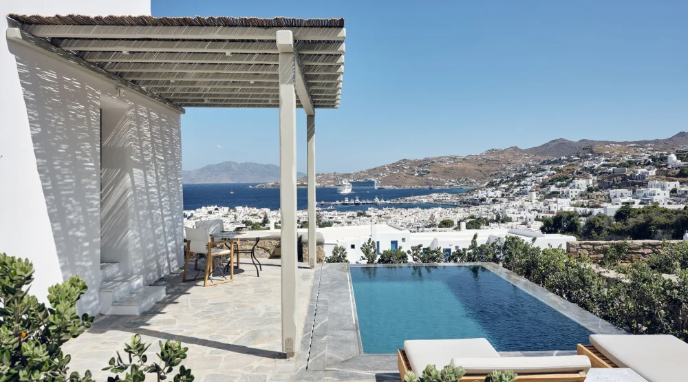 Hilltop Sea View Room Private Pool at Belvedere Mykonos Hilltop Complex Rooms & Suites