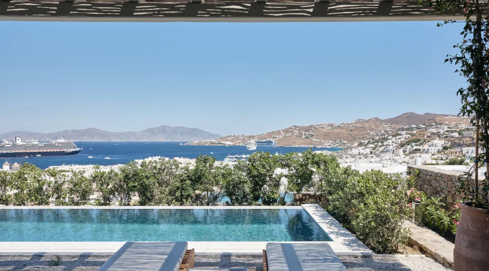 Hilltop Sea View Suite Private Pool at Belvedere Mykonos Hilltop Complex Rooms & Suites