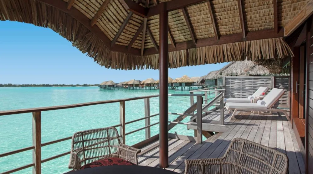One Bedroom Beach View Over Water Bungalow Suite Two Queen at Four Seasons Resort Bora Bora