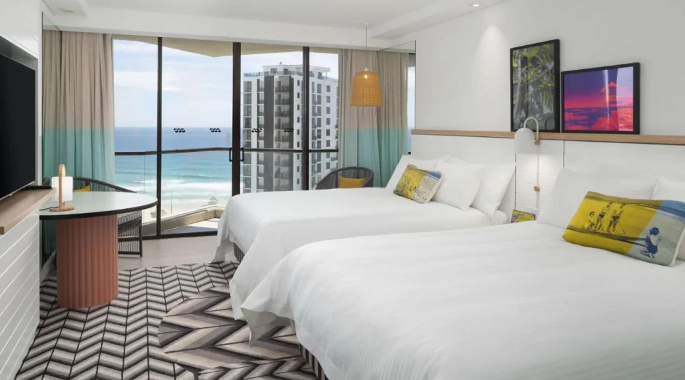 Twin Room with Ocean View at QT Gold Coast