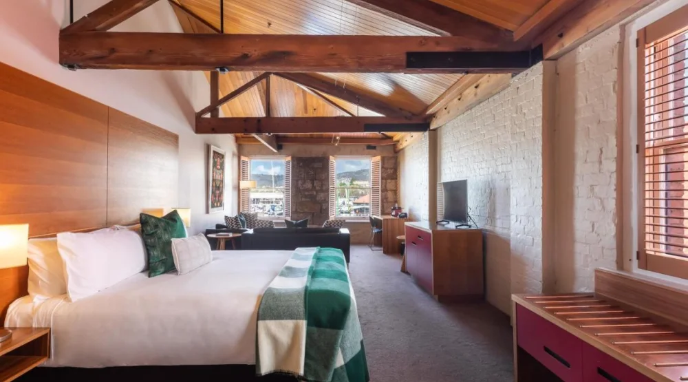 Deluxe Double Room with Harbor View at The Henry Jones Art Hotel