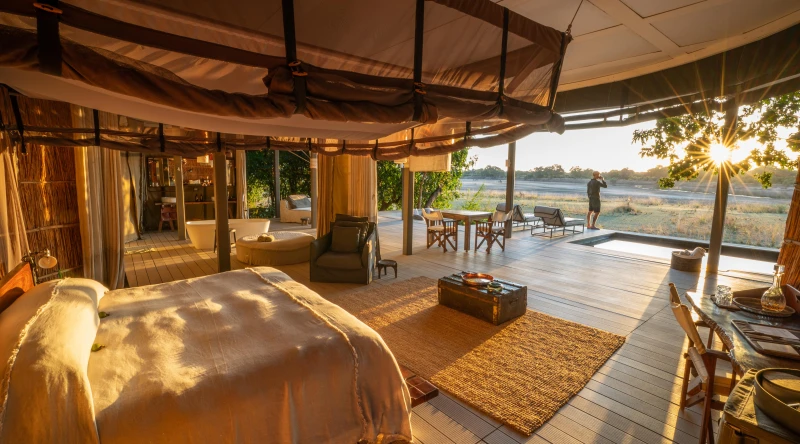 Luxury Safari Tent at Time + Tide Chinzombo