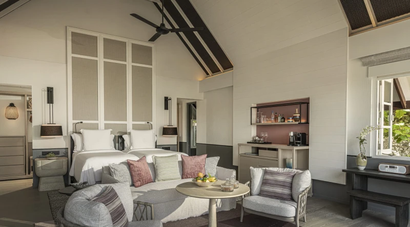 Two Bedroom Oceanfront Bungalow Partial Sea View at Four Seasons Resort At Landaa Giraavaru