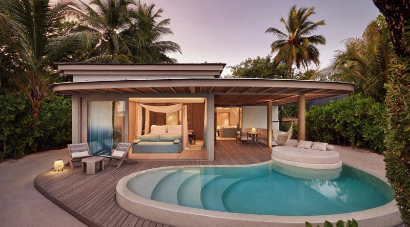 Temptation Beach Pool Villa at LUX* South Ari Atoll