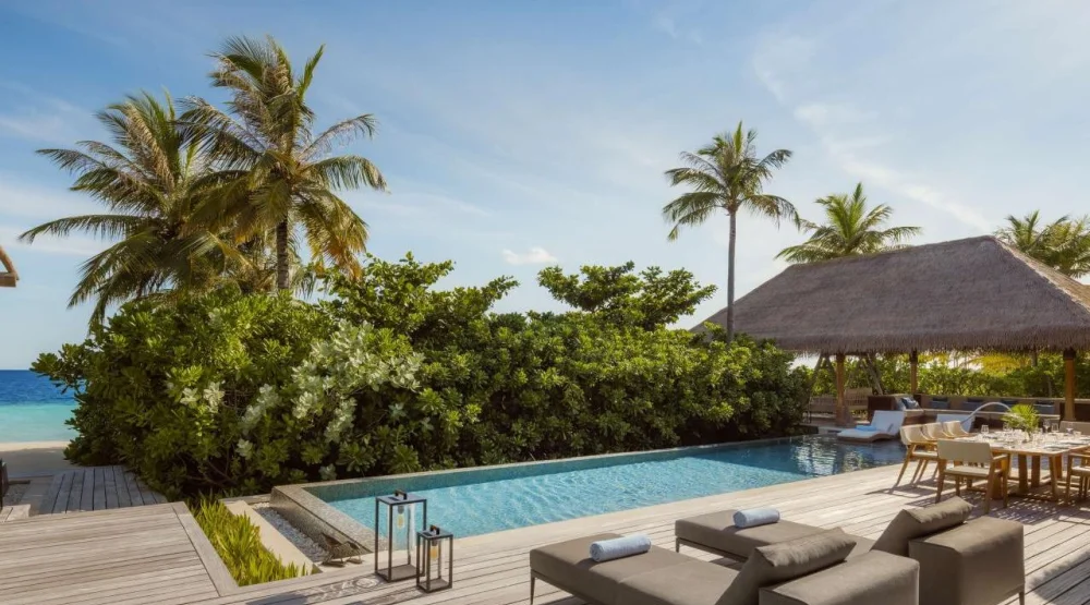 Three Bedroom Grand Beach Villa with Pool at Waldorf Astoria Maldives Ithaafushi