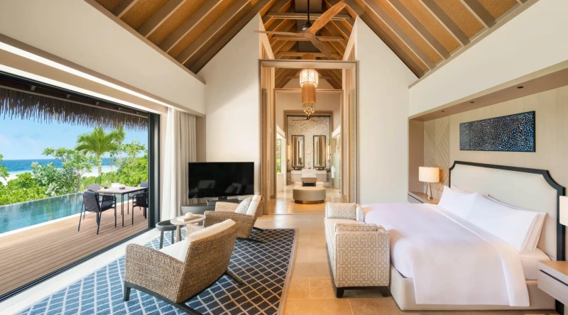 Two Bedroom Grand Beach Villa with Pool at Waldorf Astoria Maldives Ithaafushi