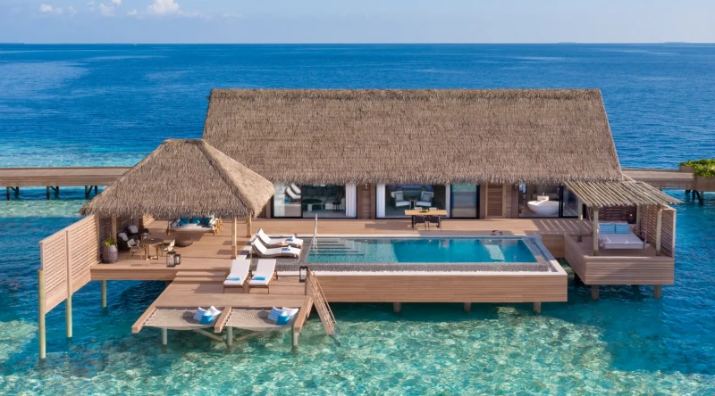 Two Queen Bedded Grand Overwater Villa with Pool at Waldorf Astoria Maldives Ithaafushi
