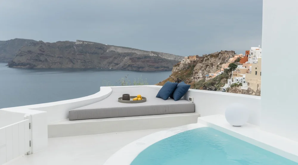 Two Bedroom Suite Outdoor Pool Caldera & Sea View at Aspaki Exclusive Hotel
