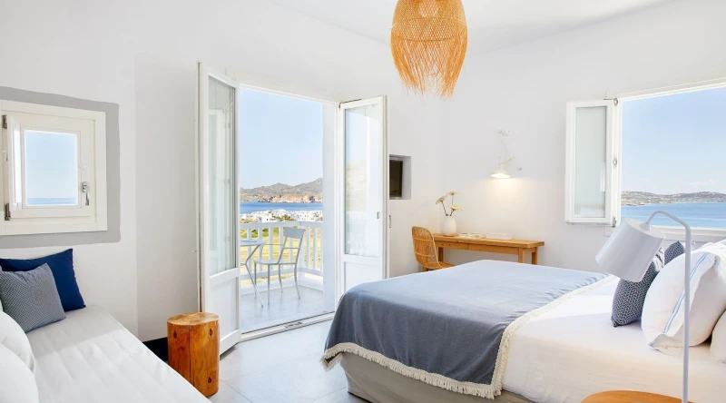 Exclusive Room with Spa Bath/balcony & Panoramic Sea View at Milos Breeze Boutique Hotel