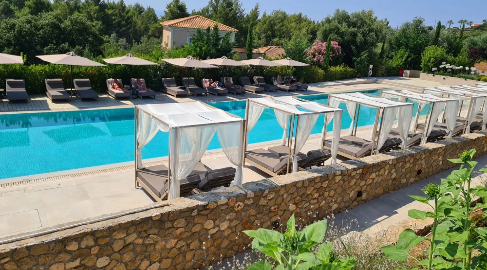 Galaxy Suite Pool View with Outdoor Hot Tub at Celestial All Suites