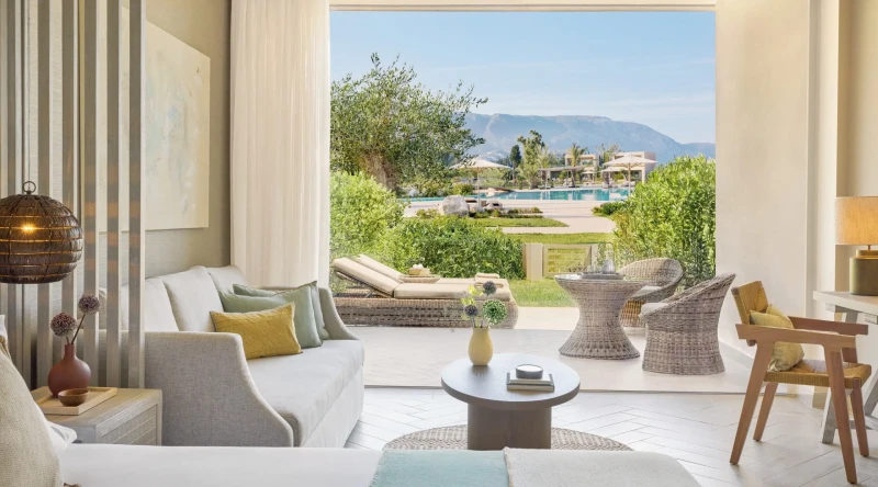 Junior Suite Private Garden Pool View at Ikos Odisia