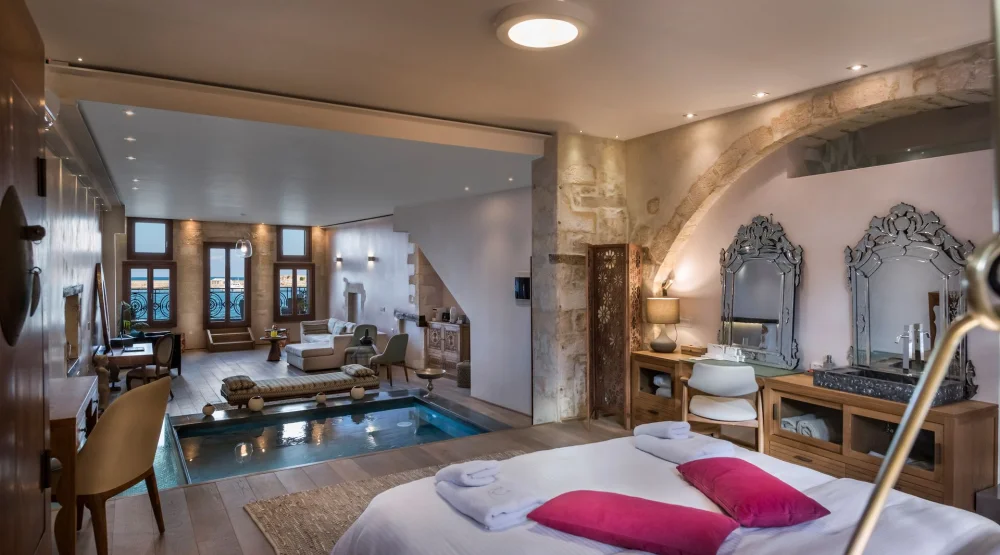 Superior Sea View Suite with Heated Plunge Pool & Balcony at Residenza Vranas Boutique Hotel