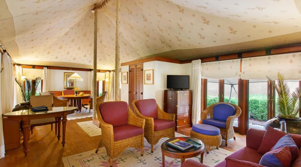 Royal Tent with Private Patio, Garden and Two Way Airport Transfers at The Oberoi Rajvilas