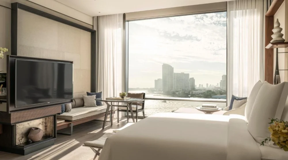 Premier River View Room King Bed at Four Seasons Hotel Bangkok At Chao Phraya River