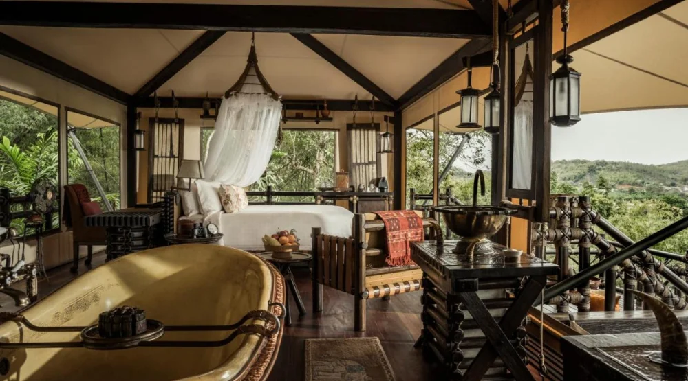 Mekong Tent Two Twin at Four Seasons Tented Camp Hotel