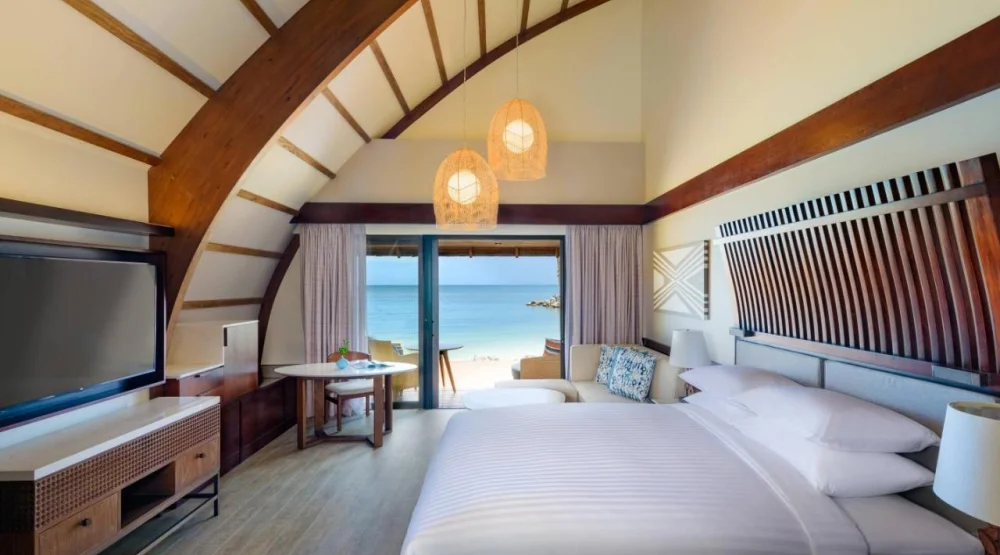 Duplex Ocean Front Bure, Villa, One King, Terrace at Fiji Marriott Resort Momi Bay