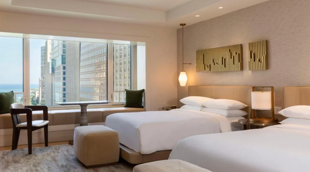 Queen Room with Two Queen Beds and Lake View at Park Hyatt Chicago