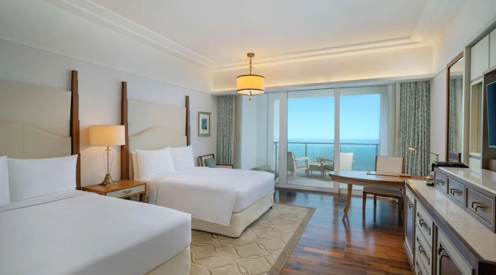 Deluxe Queen Room with Two Queen Beds and Skyline Sea View at Waldorf Astoria Dubai Palm Jumeirah