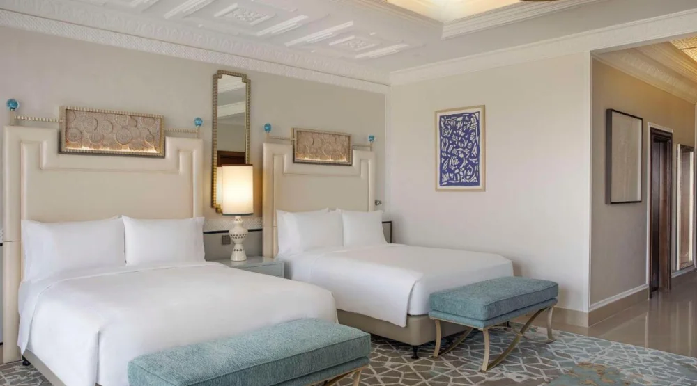 Premier Queen Room with Two Queen Beds and Golf Course View at Waldorf Astoria Ras al Khaimah