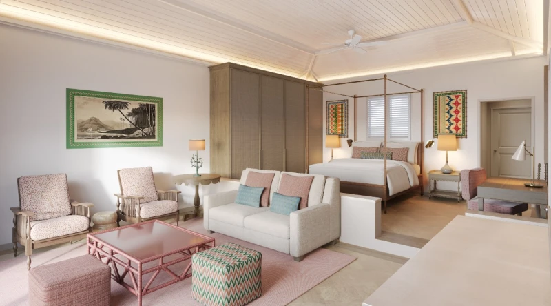 Upper Level Junior Suite at Curtain Bluff