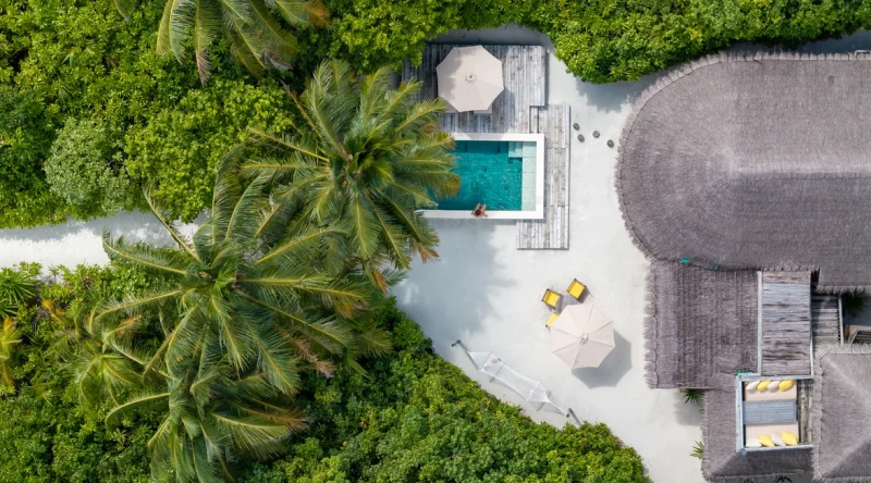 Family Lagoon Beach Villa with Pool at Six Senses Laamu