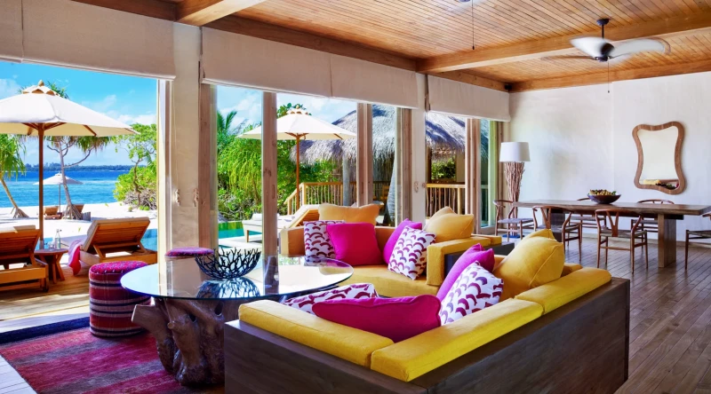 Two Bedroom Ocean Beach Villa with Pool at Six Senses Laamu