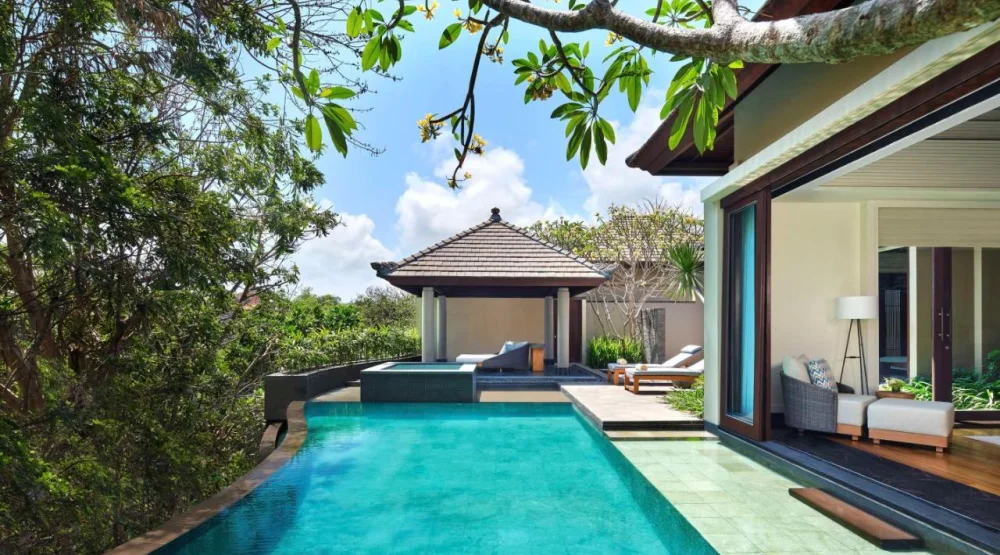 One Bedroom Family Villa with Pool View at Umana Bali LXR Hotels & Resort
