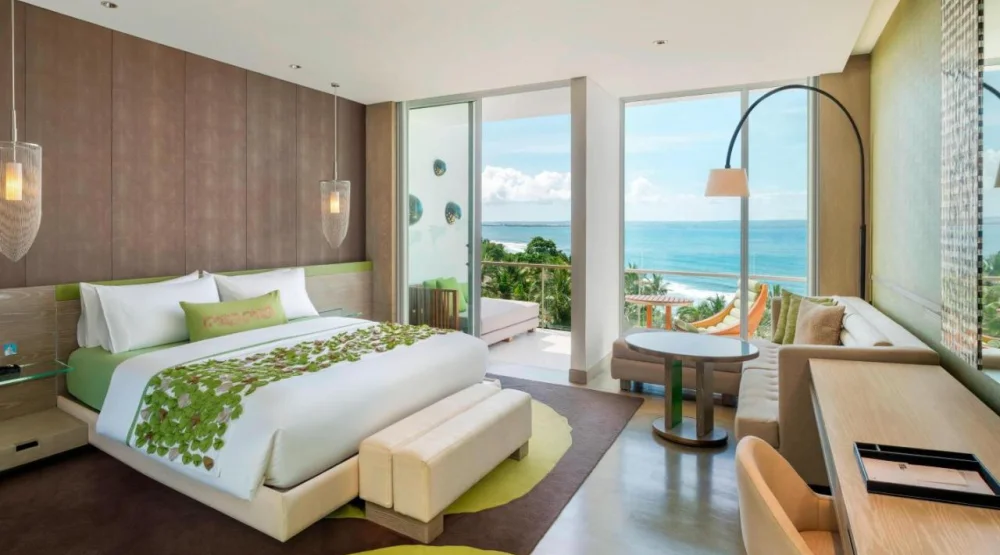Premiere Ocean Facing View, Guest Room, One King, Resort View, Balcony at W Bali