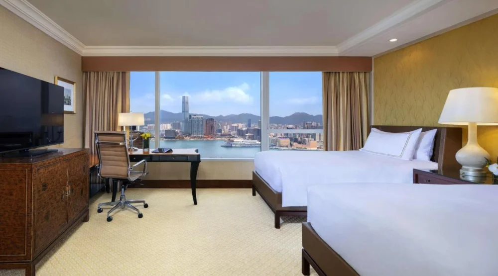 Deluxe Twin Room with Harbor View at Conrad Hong Kong