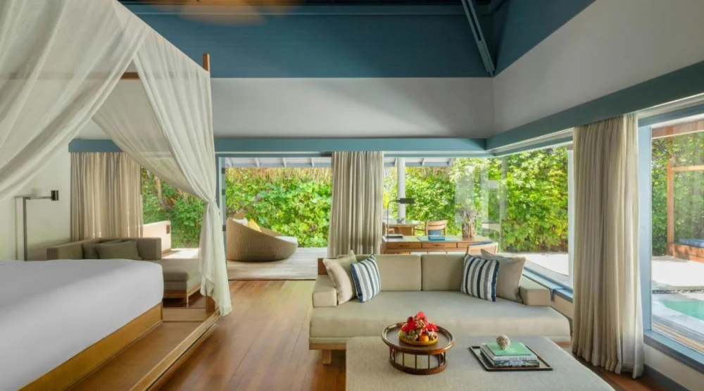One Bedroom Sunset Beach Pool Villa at Raffles Maldives Meradhoo